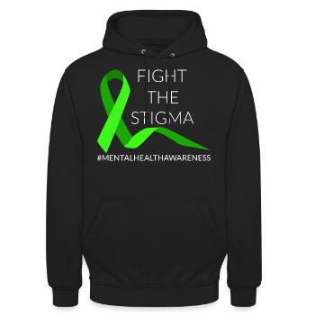 Fight The Stigma Mental Health Awareness II - Unisex Hoodie - black - Front - Alina (178cm) & Michal (187cm)