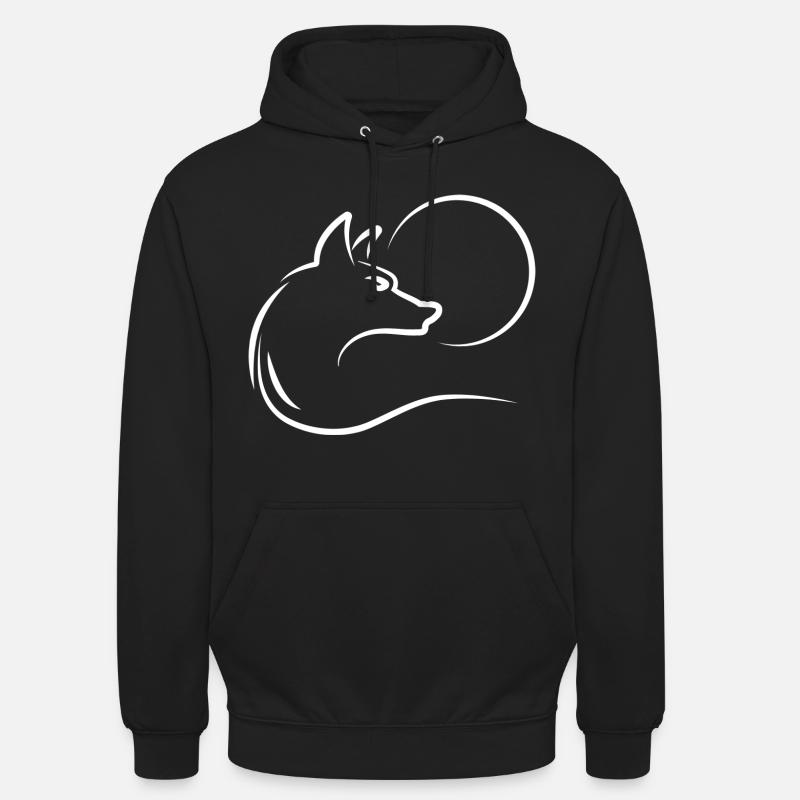 Loup à la pleine lune - Sweat-shirt à capuche unisexe - noir