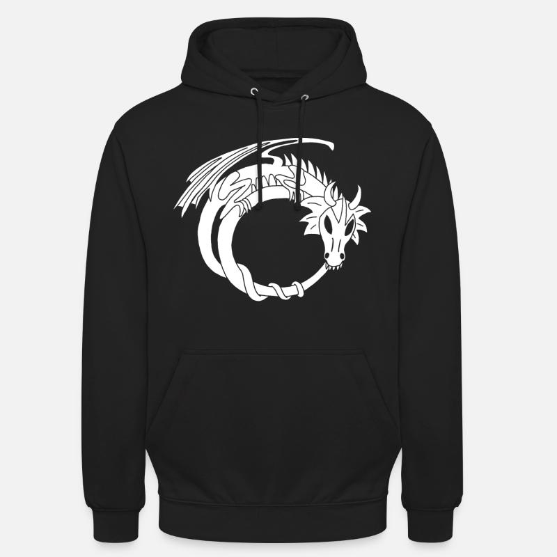 L'anneau du dragon blanc - Sweat-shirt à capuche unisexe - noir