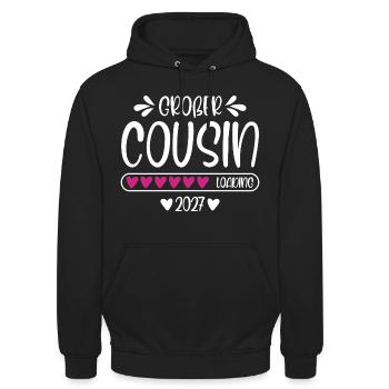 Big Cousin 2027 loading - Unisex Hoodie - black - Front - Alina (178cm) & Michal (187cm)