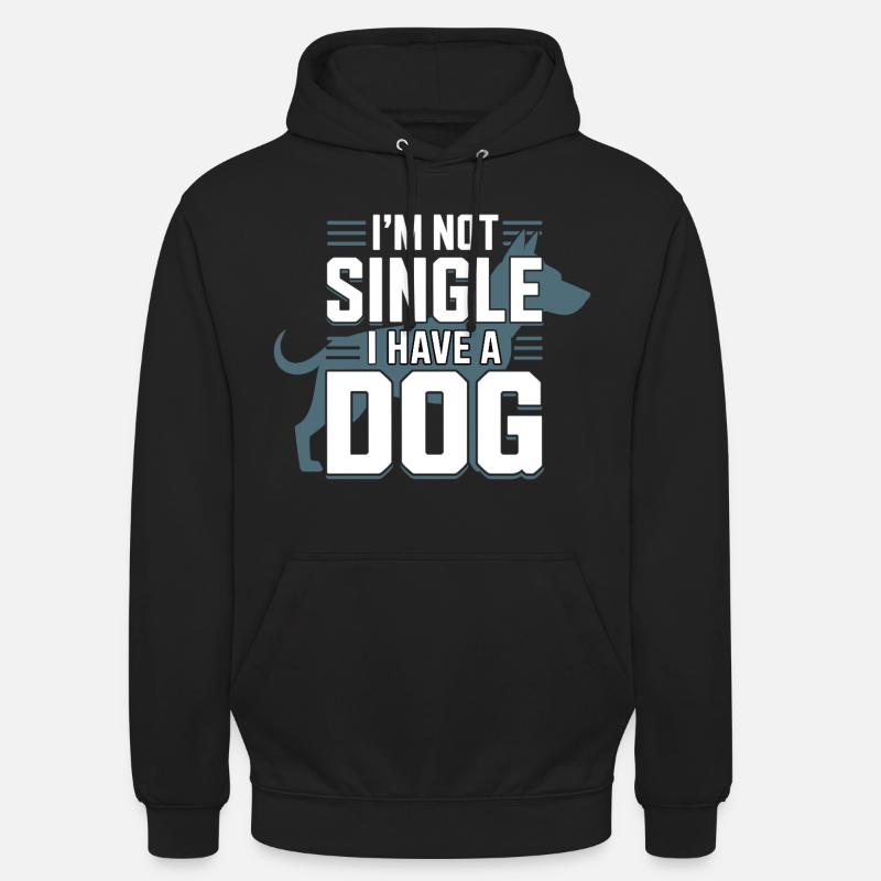 Non sono single – ho un cane - Felpa con cappuccio unisex - nero