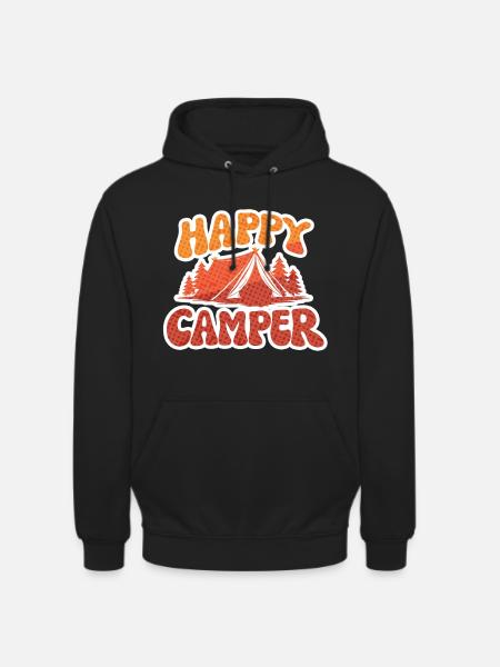 Fröhlicher Camper – Zeltmotiv - Unisex Hoodie - Schwarz