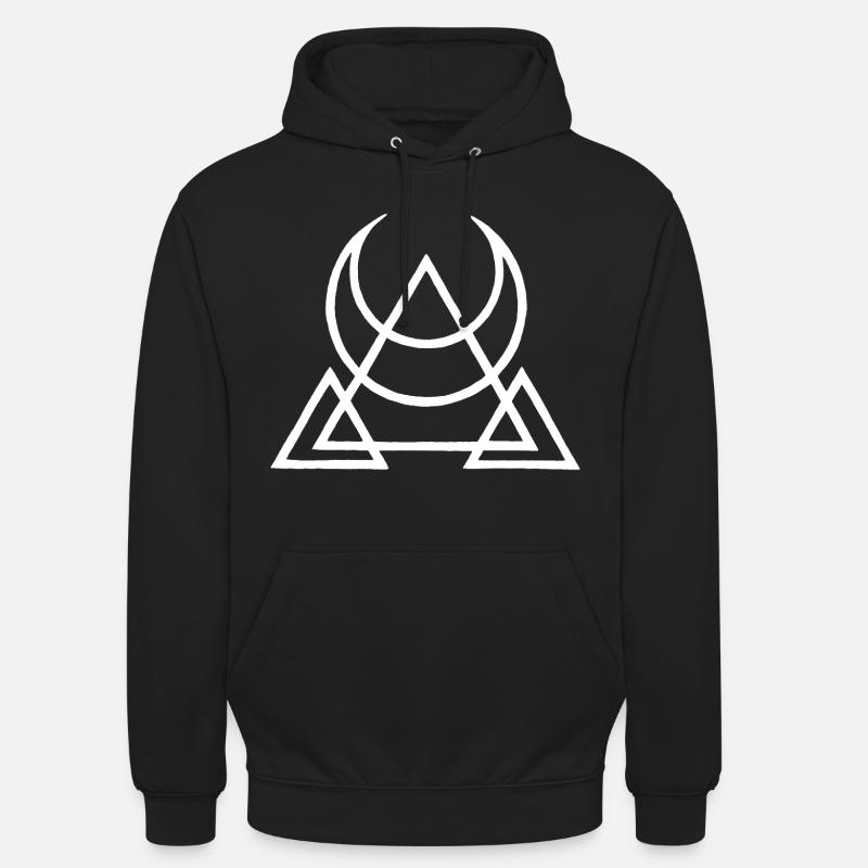Symbole blanc des pyramides égyptiennes - Sweat-shirt à capuche unisexe - noir