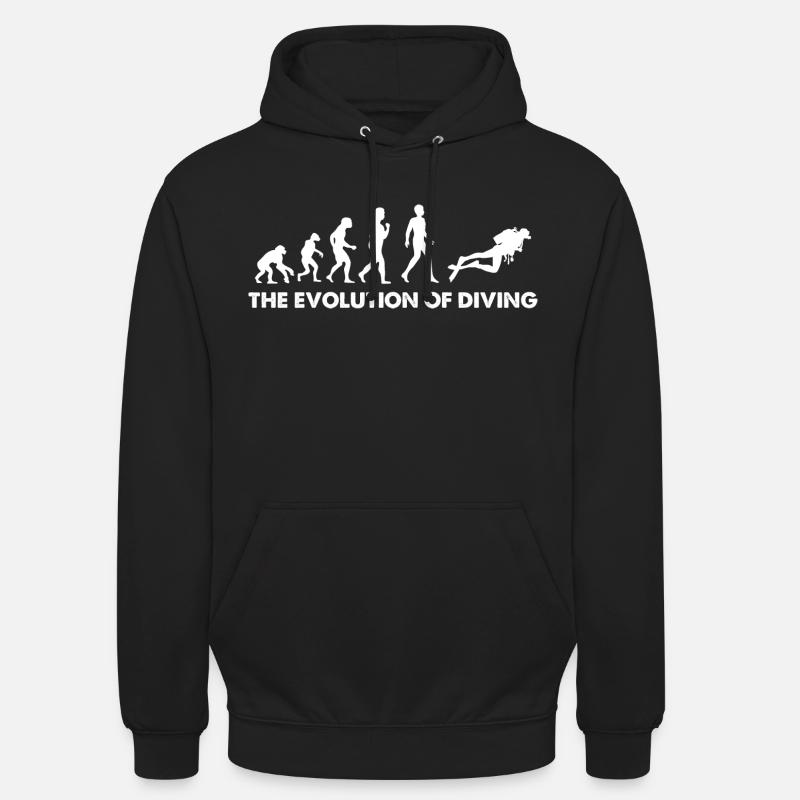 L’évolution de la plongée - Sweat-shirt à capuche unisexe - noir