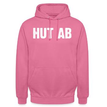 Hut Ab - Unisex Hoodie - Pink - Vorne - Alina (178cm) & Michal (187cm)