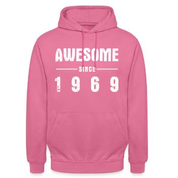Génial -depuis- 1969 - Sweat-shirt à capuche unisexe - rose - Devant - Alina (178cm) & Michal (187cm)