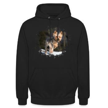 Yorkshire Terrier - Unisex Hoodie - black - Front - Alina (178cm) & Michal (187cm)