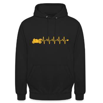 Vie moto - Sweat-shirt à capuche unisexe - noir - Devant - Alina (178cm) & Michal (187cm)