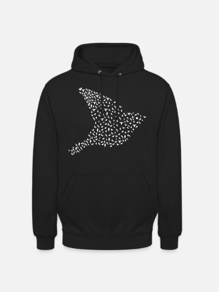 Bird Flying Birding Art - Unisex Hoodie - black