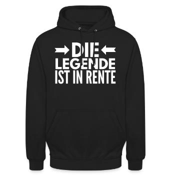 Legende Rentner - Unisex Hoodie - Schwarz - Vorne - Alina (178cm) & Michal (187cm)