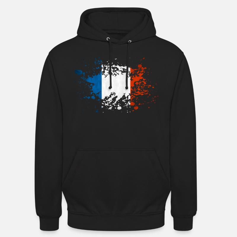 france eclaboussure - Sweat-shirt à capuche unisexe - noir