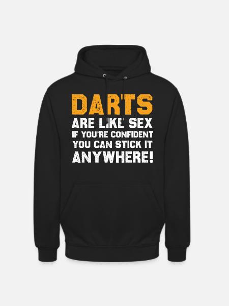 Funny Darts Quote Shirt - Unisex Hoodie - black