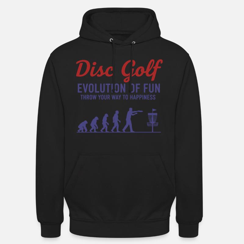 Disc Golf : Évolution du plaisir : lancez-vous - Sweat-shirt à capuche unisexe - noir