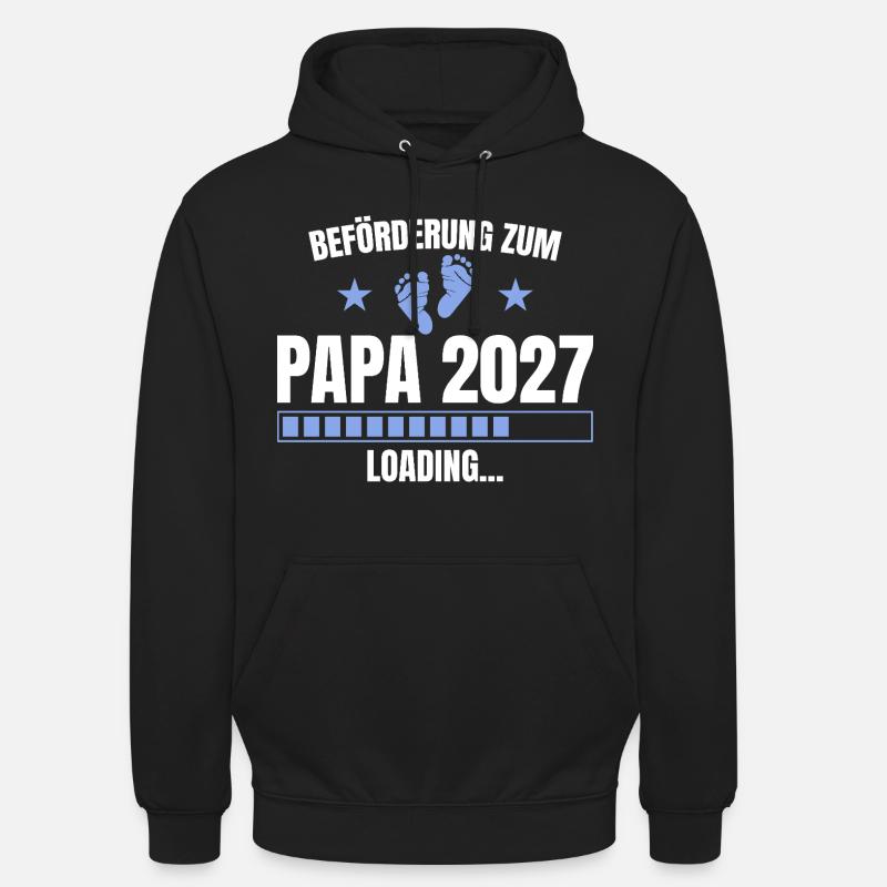Beförderung zum Papa 2027 Loading - Vaterschaft - Unisex Hoodie - Schwarz