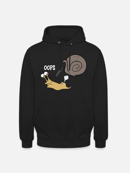 Schnecke oops - Unisex Hoodie - Schwarz