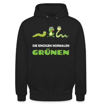 Anti Grünen Gegen Grün Politik Bundestagswahl 2021 - Unisex Hoodie - Schwarz - Vorne - Alina (178cm) & Michal (187cm)