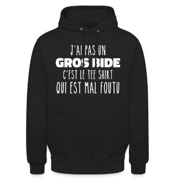 Ich habe keinen dicken Bauch, es ist das Geschenk-T-Shirt - Unisex Hoodie - Schwarz - Vorne - Alina (178cm) & Michal (187cm)