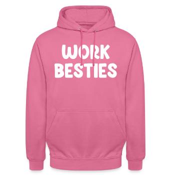 Work Besties - Unisex Hoodie - Pink - Vorne - Alina (178cm) & Michal (187cm)