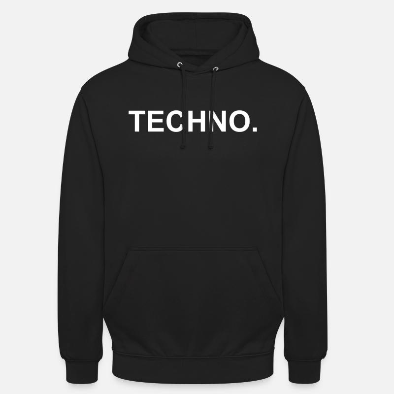 Techno - Sweat-shirt à capuche unisexe - noir