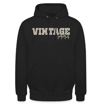 Jahrgang 1994 Original 1994 Retro 1994 Geschenk 1994 - Unisex Hoodie - Schwarz - Vorne - Alina (178cm) & Michal (187cm)