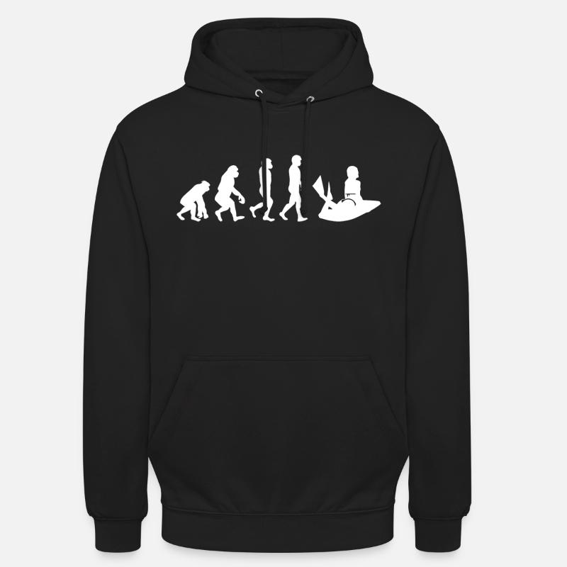 Bodyboarding Bodyboarder Surfing Evolution - Unisex Hoodie - black