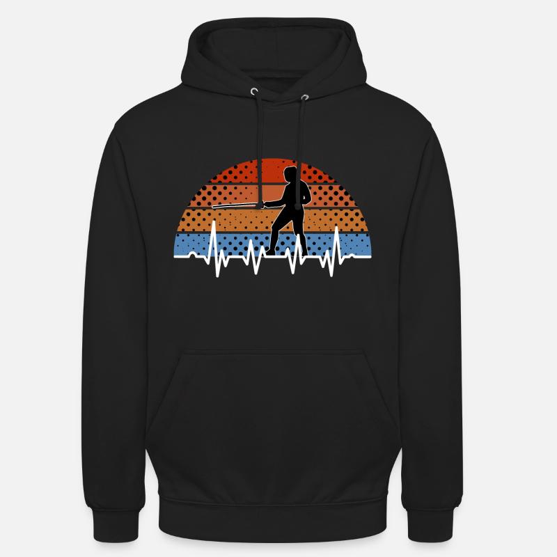 Fechtsport Herzschlag Geschenk - Unisex Hoodie - Schwarz