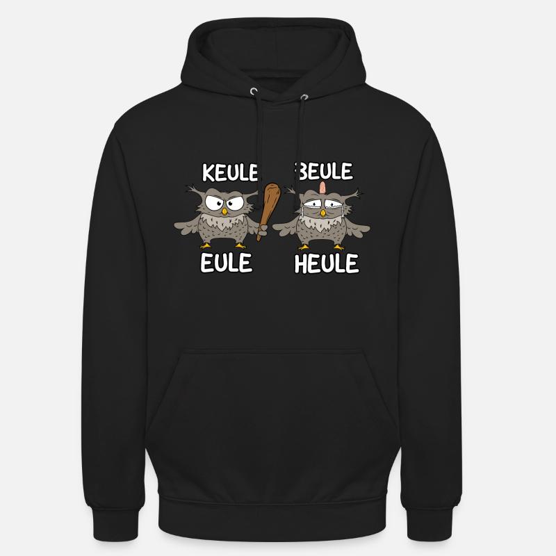 Keule Beule Eule Heule - Unisex Hoodie - Schwarz