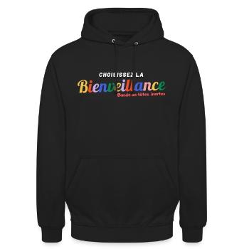 Choisissez la Bienveillance - Sweat-shirt à capuche unisexe - noir - Devant - Alina (178cm) & Michal (187cm)