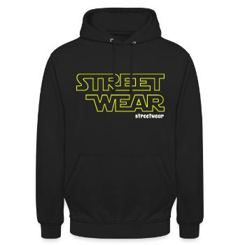 Streetwear Streetwear - Sweat-shirt à capuche unisexe - noir - Devant - Alina (178cm) & Michal (187cm)
