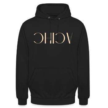 Chica, the world is upside down - Unisex Hoodie - black - Front - Alina (178cm) & Michal (187cm)