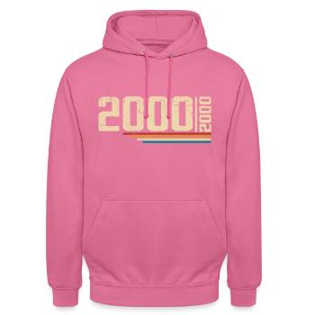 Millésime Anniversaire 2000 Fête Anniversaire 2000 - Sweat-shirt à capuche unisexe - rose - Devant - Alina (178cm) & Michal (187cm)