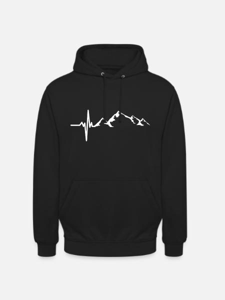Bergherzschlag - Unisex Hoodie - Schwarz