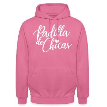 Padilla de Chicas Bride's Gang Bridesmaid Wedding - Unisex Hoodie - pink - Front - Alina (178cm) & Michal (187cm)