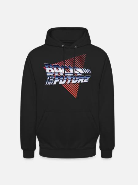 Back To The Future Silver Retro Logo - Unisex Hoodie - black