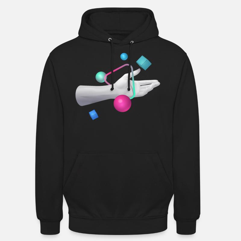 Graphique 3D à la main - Sweat-shirt à capuche unisexe - noir