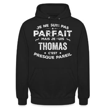 Thomas A first name, a story, a personality - Unisex Hoodie - black - Front - Alina (178cm) & Michal (187cm)