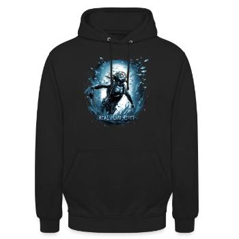 Diving Diver Real Mind Reset - Tauchen Bestseller - Unisex Hoodie - Schwarz - Vorne - Alina (178cm) & Michal (187cm)