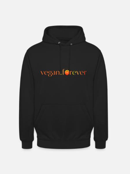 Vegan forever khaki fruit - Unisex Hoodie - black