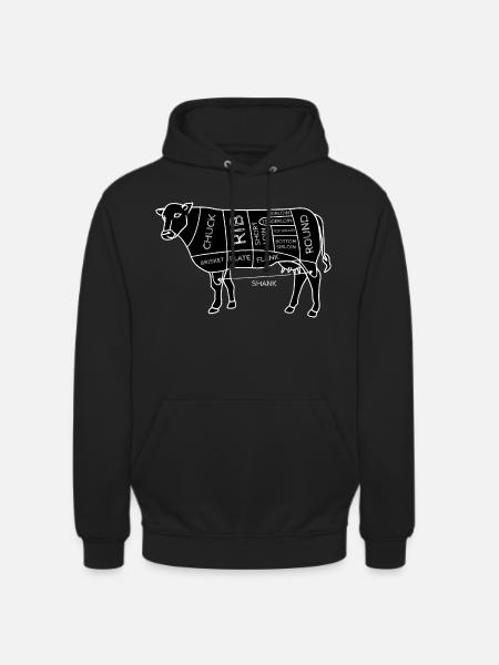 Funny Beef Cuts Chart I BBQ Butcher - Unisex Hoodie - black