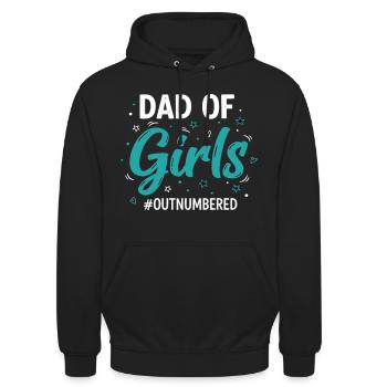 Papa fille dit Papa des filles - Sweat-shirt à capuche unisexe - noir - Devant - Alina (178cm) & Michal (187cm)