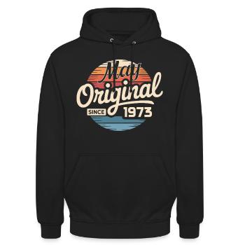 Legendary since May 1973 – Retro Vintage 1973 - Unisex Hoodie - black - Front - Alina (178cm) & Michal (187cm)