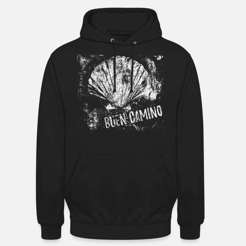 Buen Camino, coquille Saint-Jacques-de-Compostelle - Sweat-shirt à capuche unisexe - noir