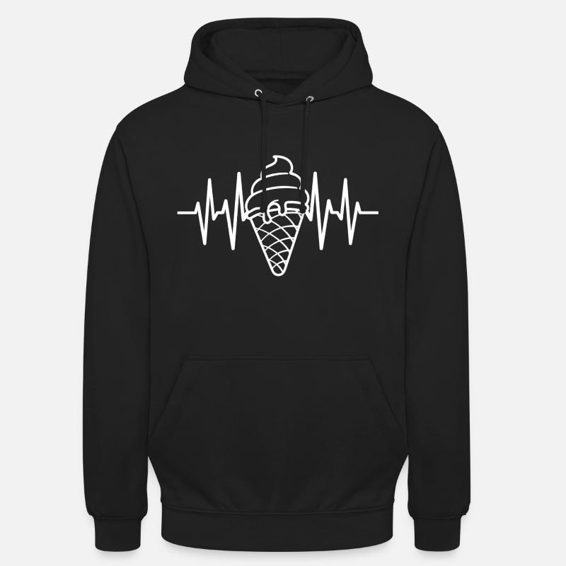 Eiscreme Liebe Eis Herzschlag - Unisex Hoodie - Schwarz