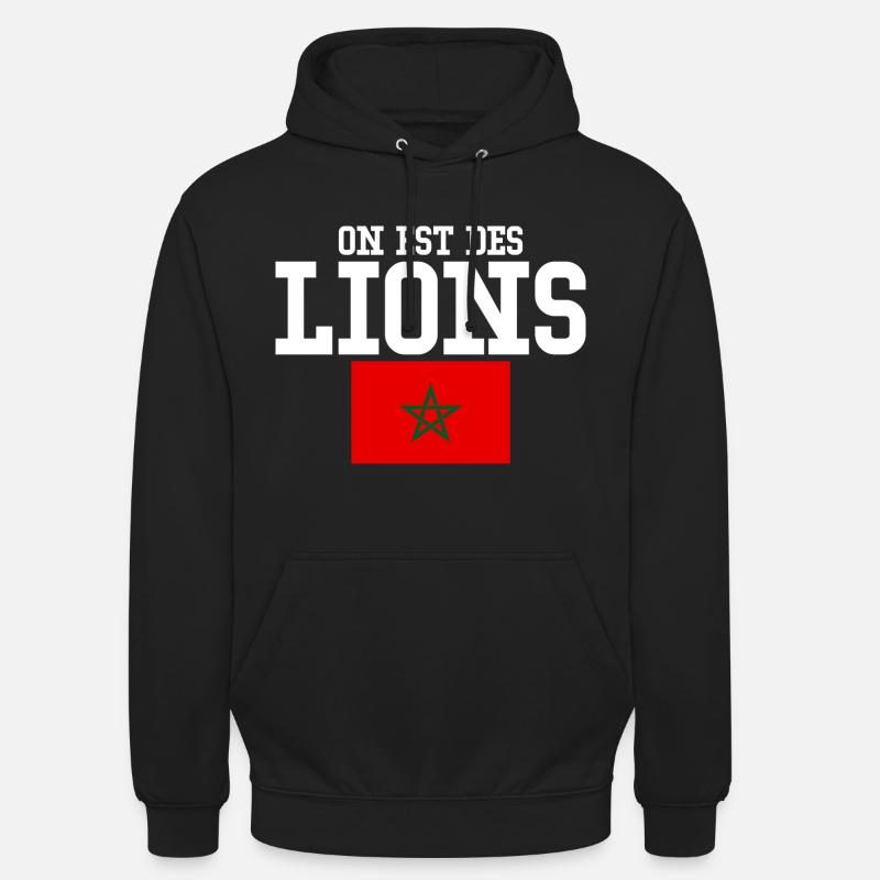 On est des Lions Marocains - Sweat-shirt à capuche unisexe - noir