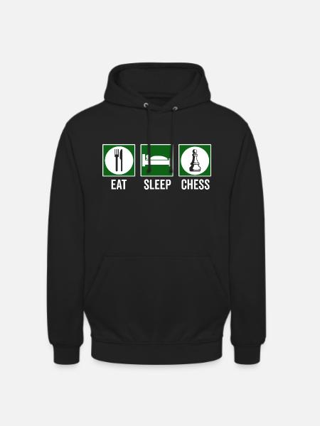 Eat Sleep Chess Chess Quote - Unisex Hoodie - black