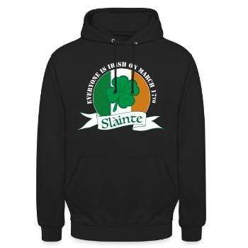 Fête de la Saint-Patrick - Sweat-shirt à capuche unisexe - noir - Devant - Alina (178cm) & Michal (187cm)