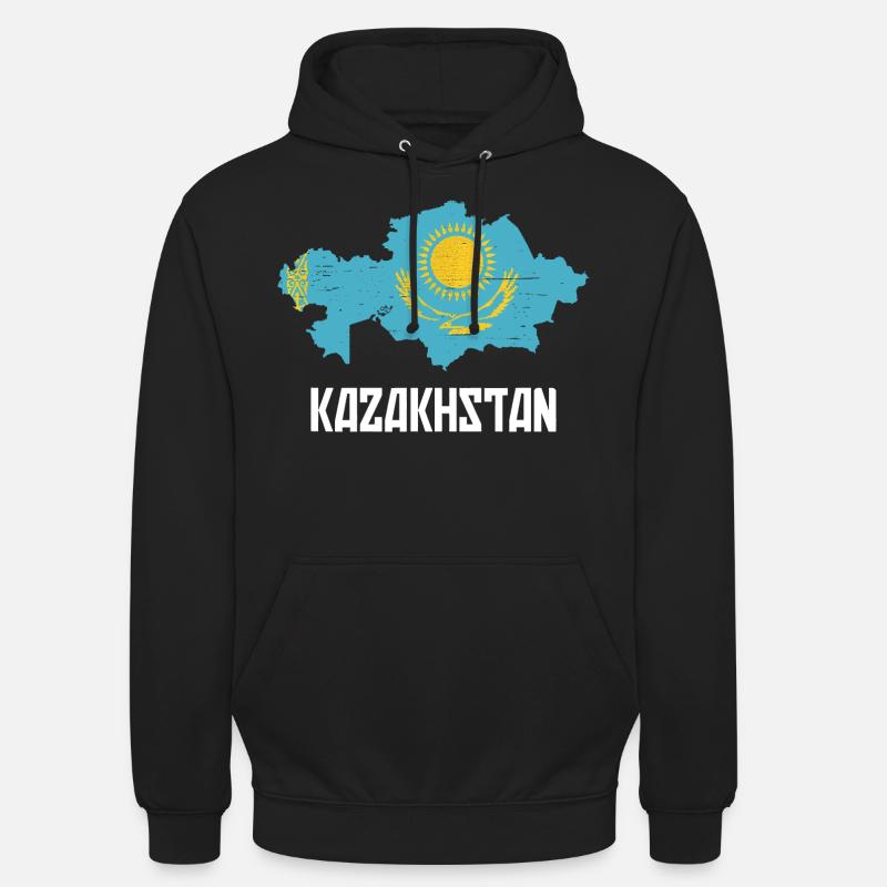 Kazakhstan Graphique - Sweat-shirt à capuche unisexe - noir