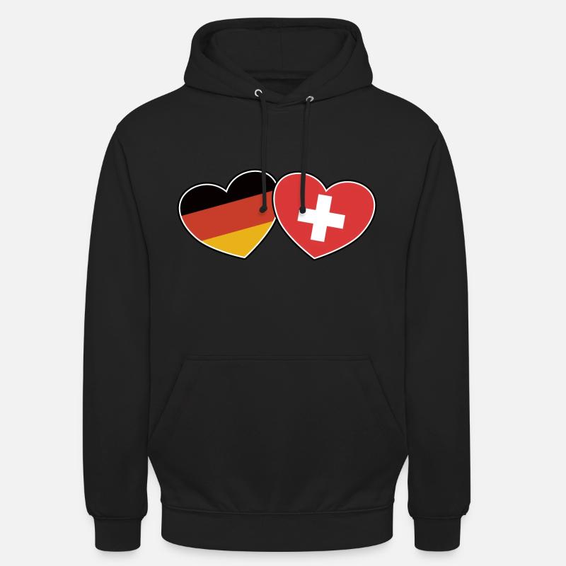 Deutsch Schweizerische Freundschaft - Geschenk - Unisex Hoodie - Schwarz