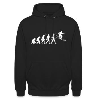 Evolution - Skifahren - Ski - Wintersport - Unisex Hoodie - Schwarz - Vorne - Alina (178cm) & Michal (187cm)