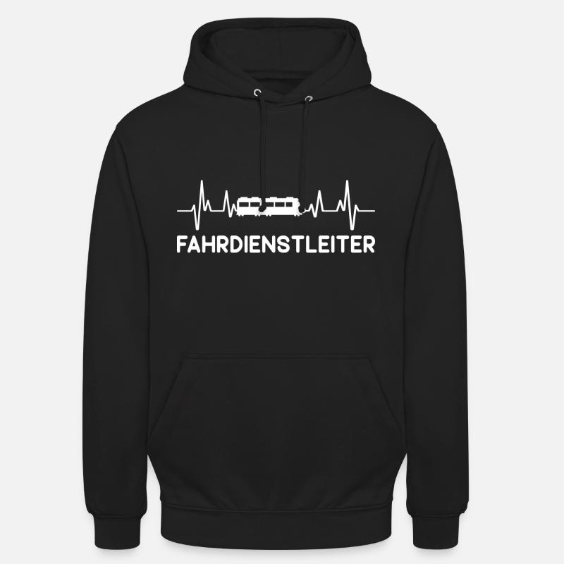 Fahrdienstleiter Zug Eisenbahn Herzschlag Beruf - Unisex Hoodie - Schwarz